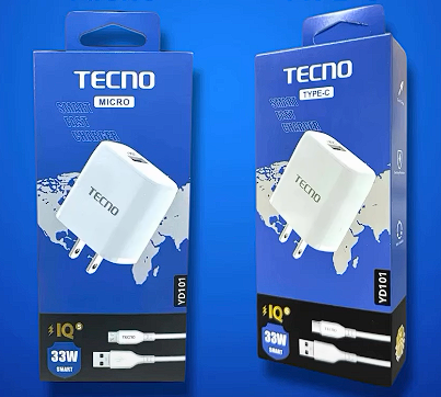 Cargador Tecno 33W Carga Rápida - Tipo C