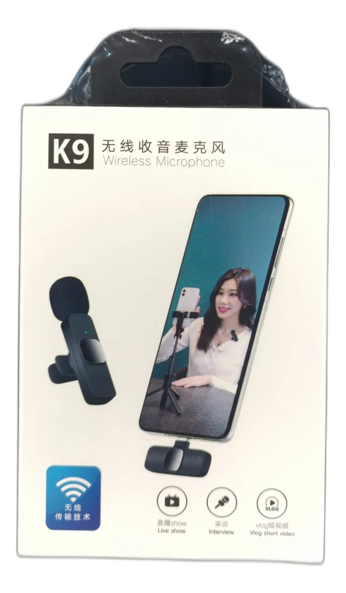 Micrófono Solapa Inalámbrico K8 (2 en 1)