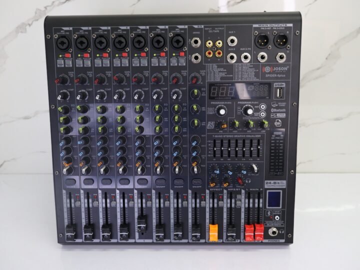 Consola de Mezcla Profesional Joson Spider-8 de 8 Canales con Ecualizador Gráfico y Bluetooth