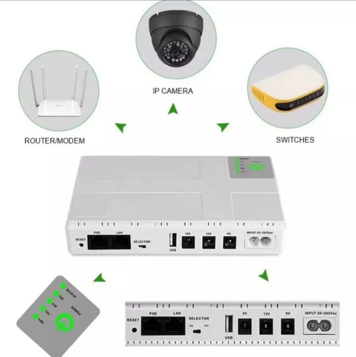 Smart Mini UPS DC-1018P de 11000mAh para Router y Módem (18W)