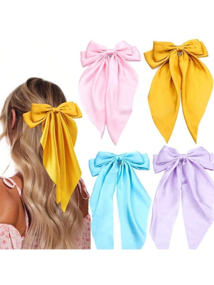 Lazo para el Cabello Estilo Coquette con Cintas Largas Satinadas