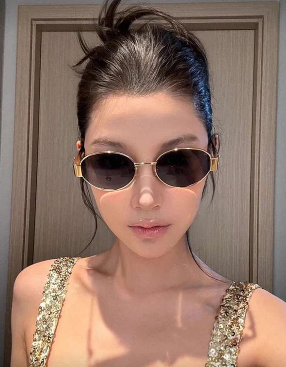 Lentes de Sol Ovalados Estilo Vintage con Montura Cromada