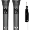 Set de 2 Micrófonos Inalámbricos V.1 LV-04 con Receptor Portátil