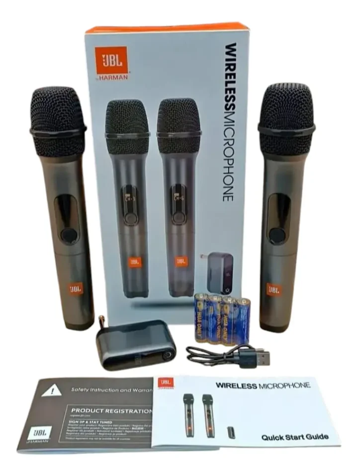 Set de 2 Micrófonos Inalámbricos Profesionales JBL Harman con Receptor Portátil