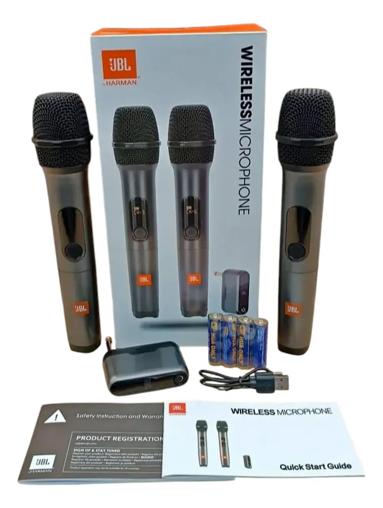 Set de 2 Micrófonos Inalámbricos Profesionales JBL Harman con Receptor Portátil