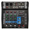 Consola de Mezcla Amplificada Teyun PA4 de 4 Canales (2x150W) con Bluetooth y USB