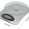 Balanza de Cocina Electrónica Jianyu 5KG con Plataforma de Vidrio (2043B)