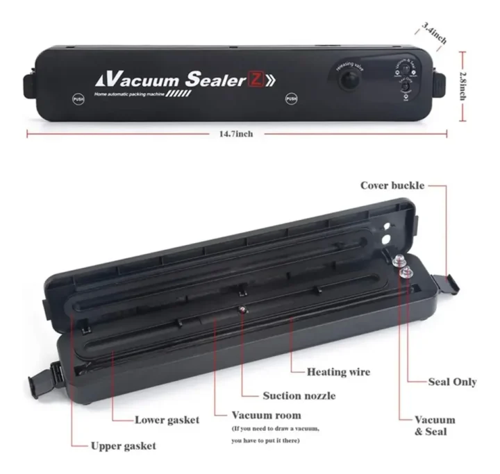 Máquina Selladora al Vacío Portátil para Alimentos DZ280-B