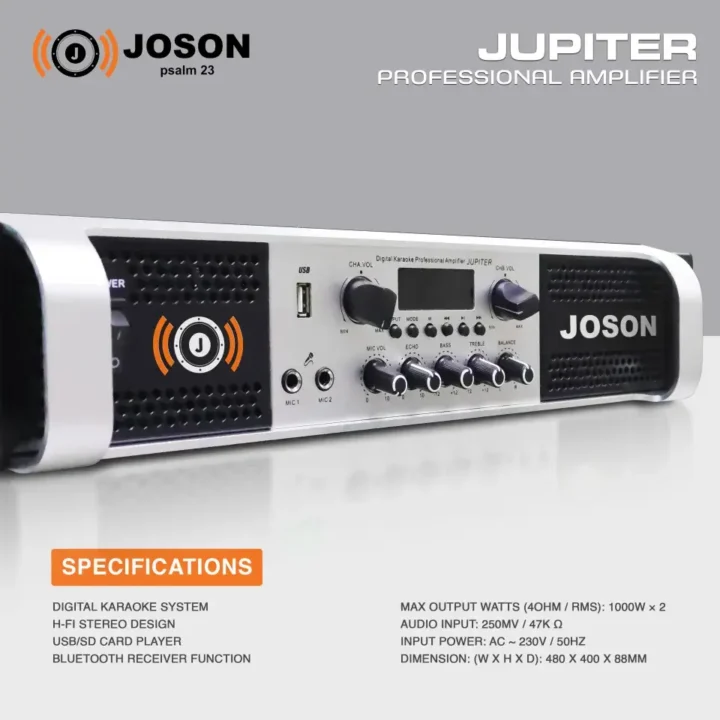 Amplificador (power) de Potencia Profesional Joson Jupiter Max 6000W con Interfaz Digital