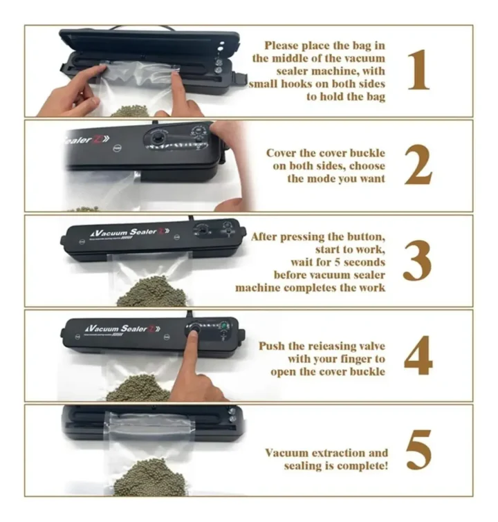 Máquina Selladora al Vacío Portátil para Alimentos DZ280-B