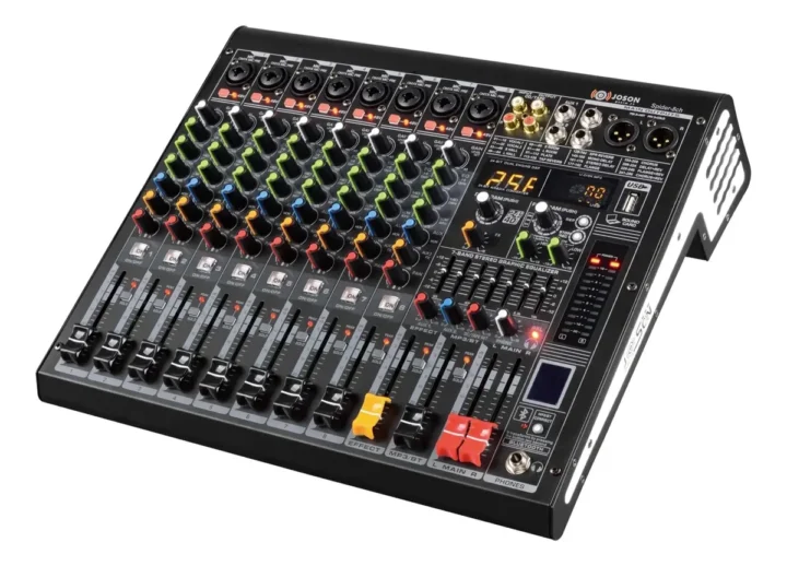 Consola de Mezcla Profesional Joson Spider-8 de 8 Canales con Ecualizador Gráfico y Bluetooth