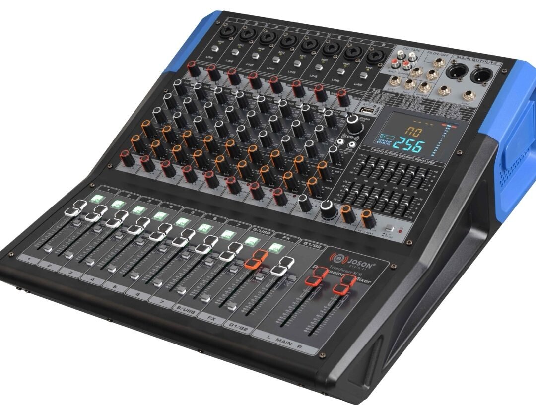 Consola Amplificada Profesional Joson Transformer 8 de 8 Canales (400W RMS x2)