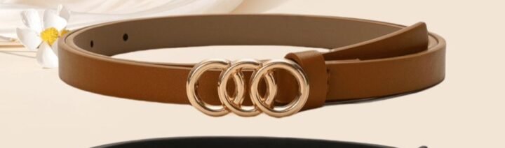 Correa Delgada para Mujer con Hebilla Metálica de 3 Aros