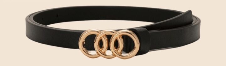 Correa Delgada para Mujer con Hebilla Metálica de 3 Aros